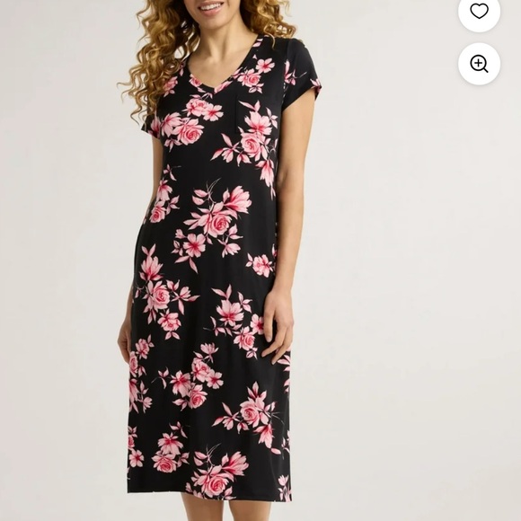 Floral Black Soot Joyspun nightie - Picture 1 of 4